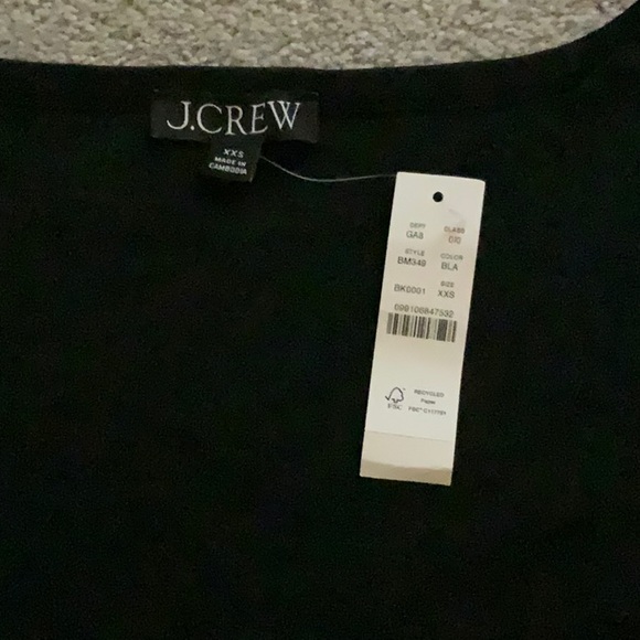 J.Crew Black Top With Feather Accent XXS NWT - Picture 3 of 6